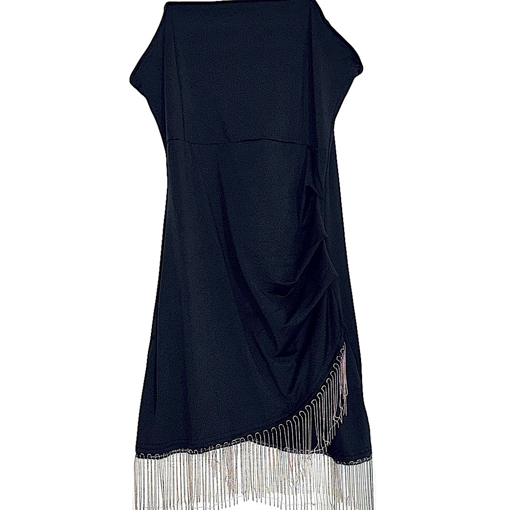 Beaded fringe mini dress